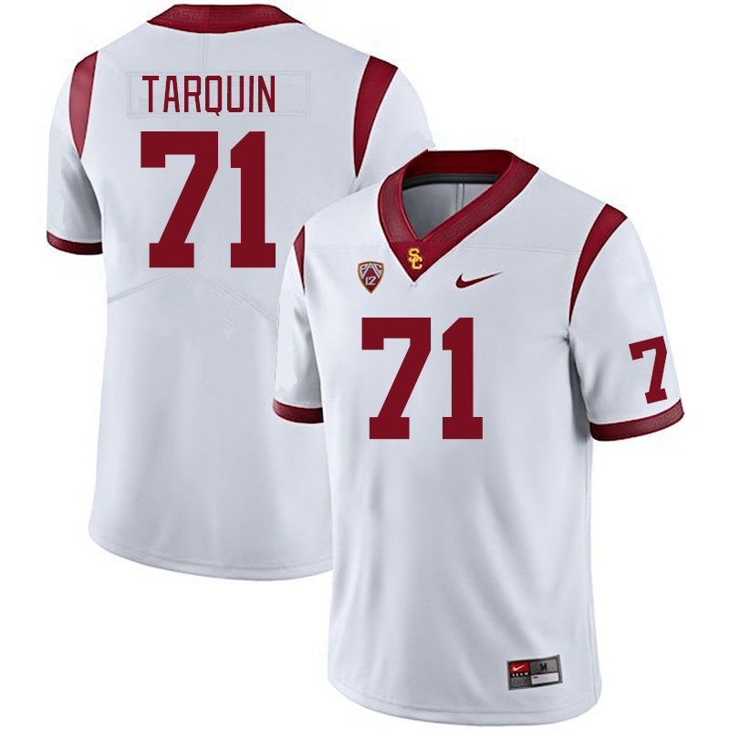 Men #71 Michael Tarquin USC Trojans College Football Jerseys Stitched Sale-White